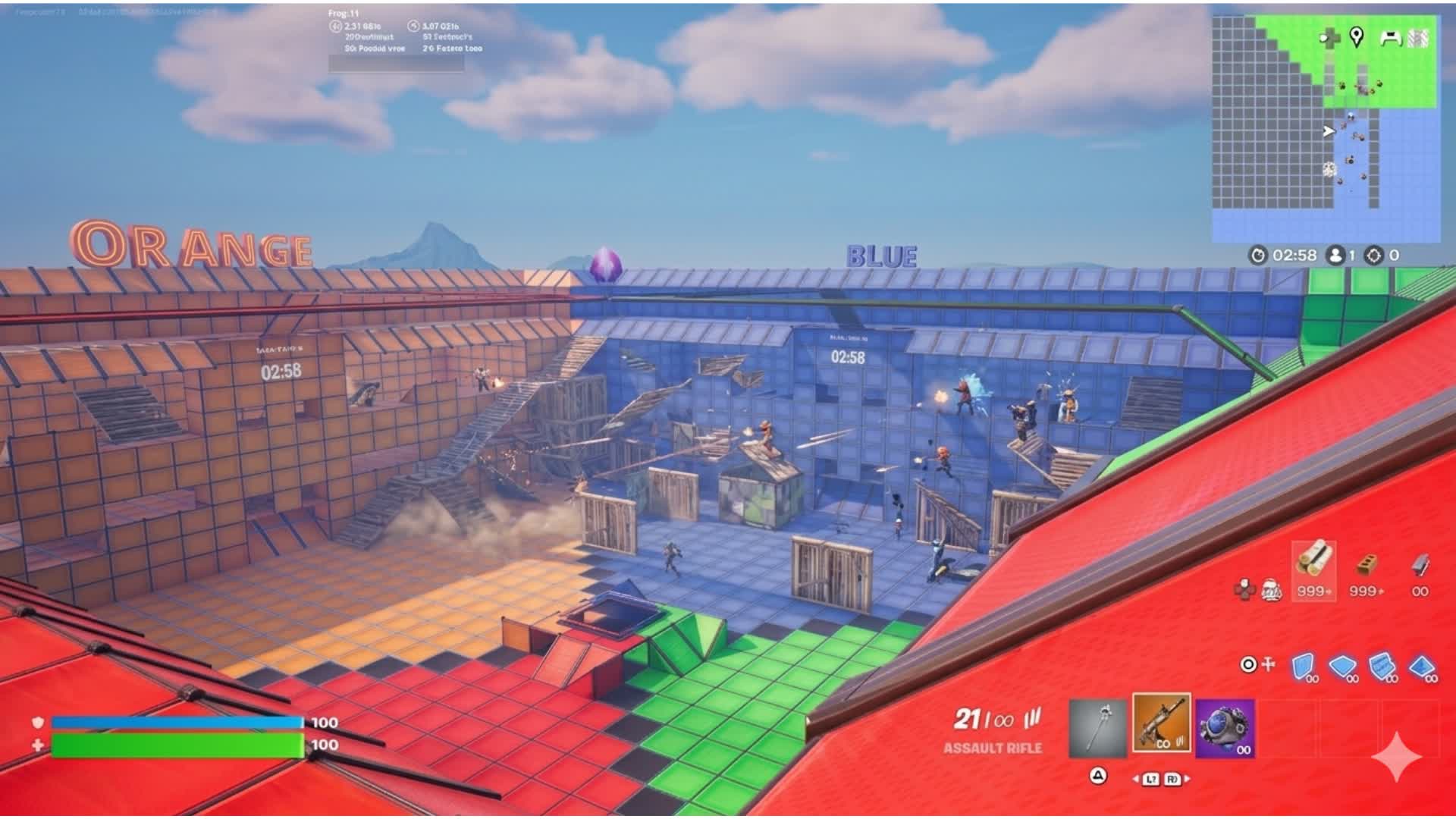 Red vs Blue vs Green vs Orange — Fortnite Creative map