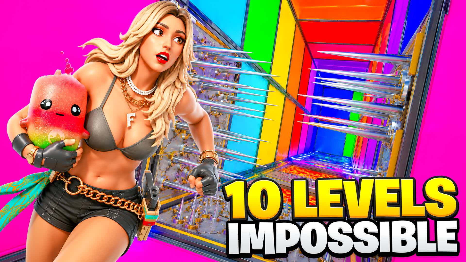 10 LEVELS IMPOSSIBLE DEATHRUN — Fortnite Creative map