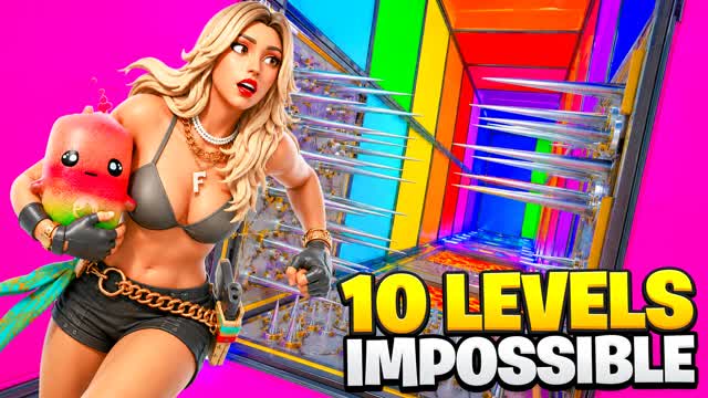 10 LEVELS IMPOSSIBLE DEATHRUN — Fortnite Creative map cover art