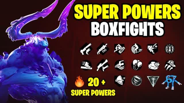 📦📦 BOX FIGHTS SUPERPOWERS 📦📦 — Fortnite Creative map cover art