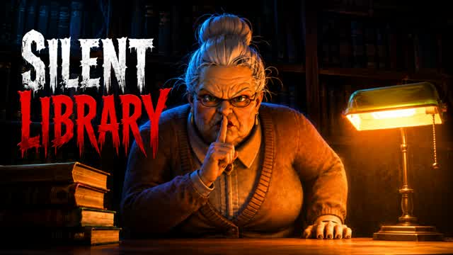 SILENT LIBRARY [HORROR] — Fortnite Creative map cover art