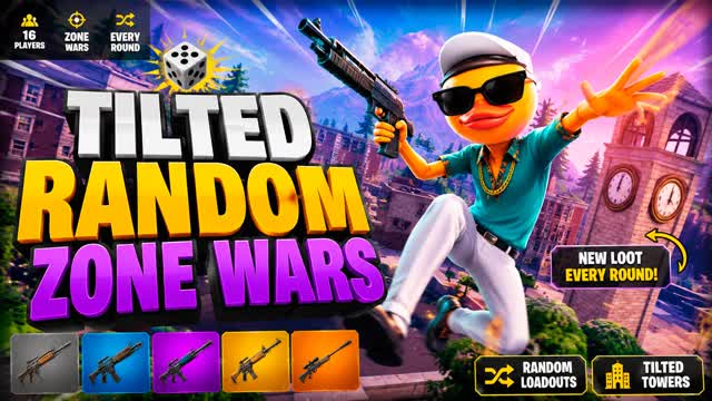 🎲 TILTED RANDOM ZONE WARS — Fortnite Creative map cover art