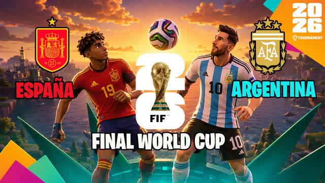 ESPAÑA vs ARGENTINA WORLD CUP 2026 FINAL — Fortnite Creative map cover art