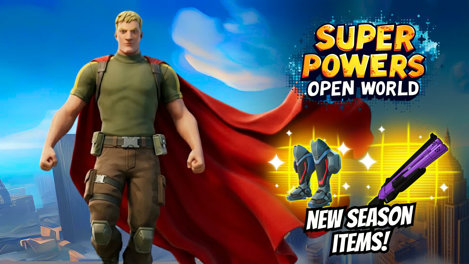 SUPER POWERS OPEN WORLD 🦸 HERO DRIVE — Fortnite Creative map