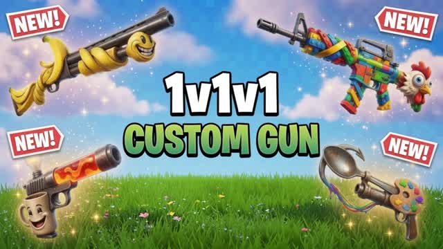 CUSTOM GUNS! 1v1v1 RELOAD — Fortnite Creative map cover art