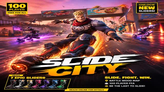 SLIDE CITY — Fortnite Creative map cover art