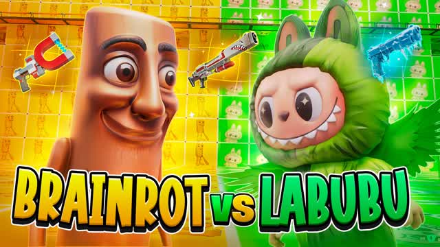 Brainrot vs Labubu — Fortnite Creative map cover art