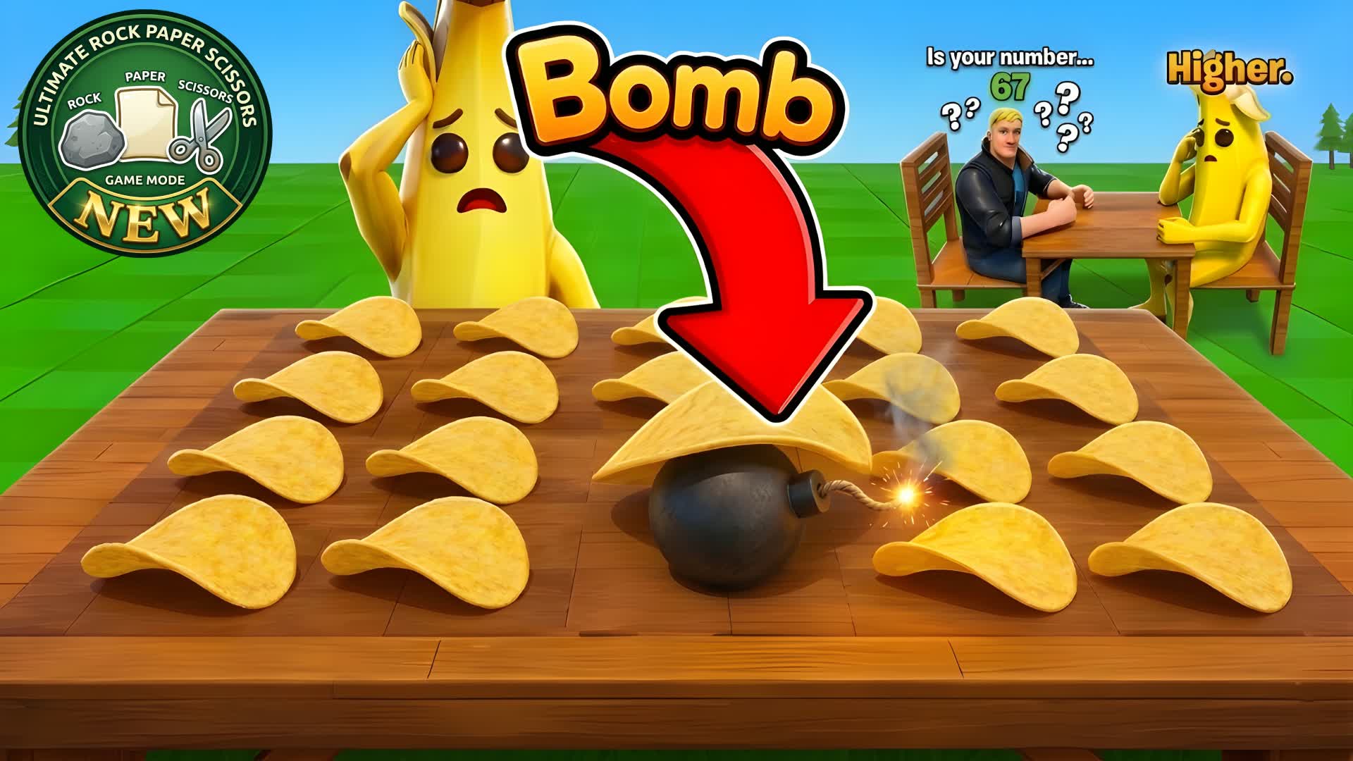 🥔Chips OR Bomb💣💥|Guess Number 🔢... — Fortnite Creative map