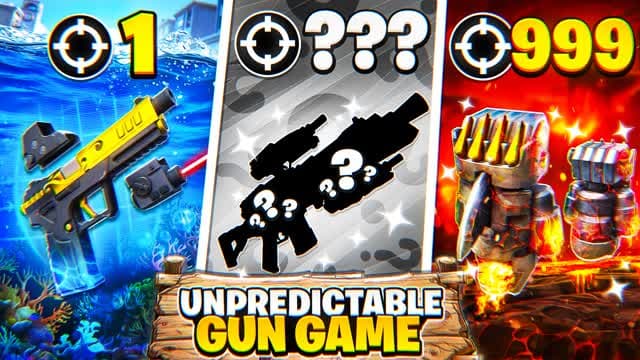 Unpredictable Team Gun Game 🔫 — Fortnite Creative map cover art