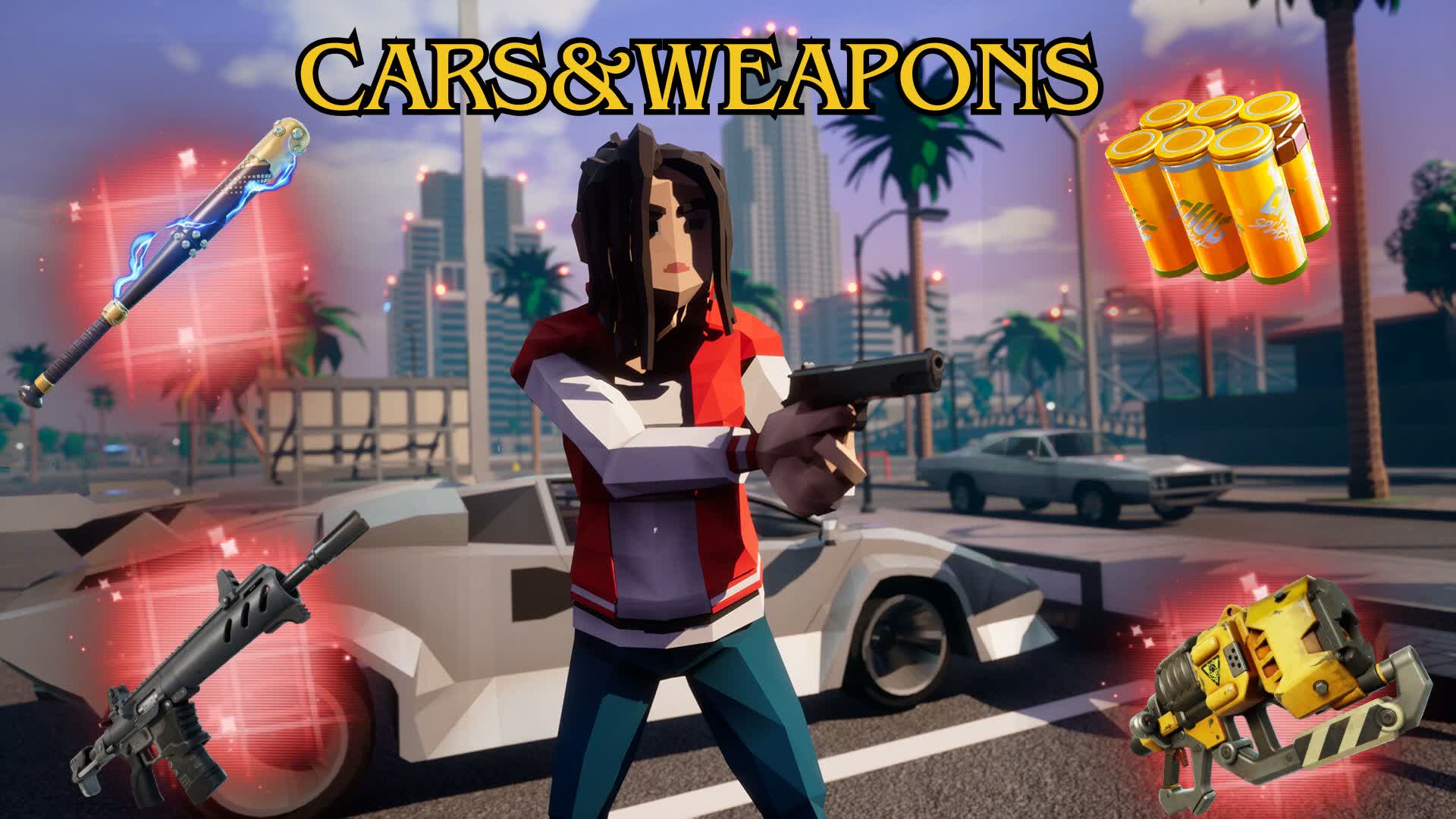 🚓OPEN WORLD💥WEAPONS&CARS — Fortnite Creative map