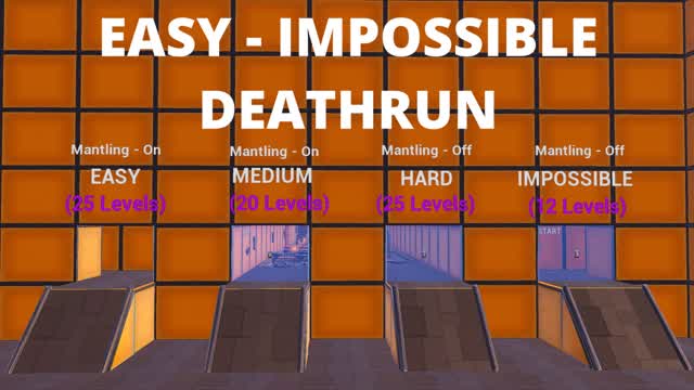 EASY - IMPOSSIBLE DEATHRUN — Fortnite Creative map