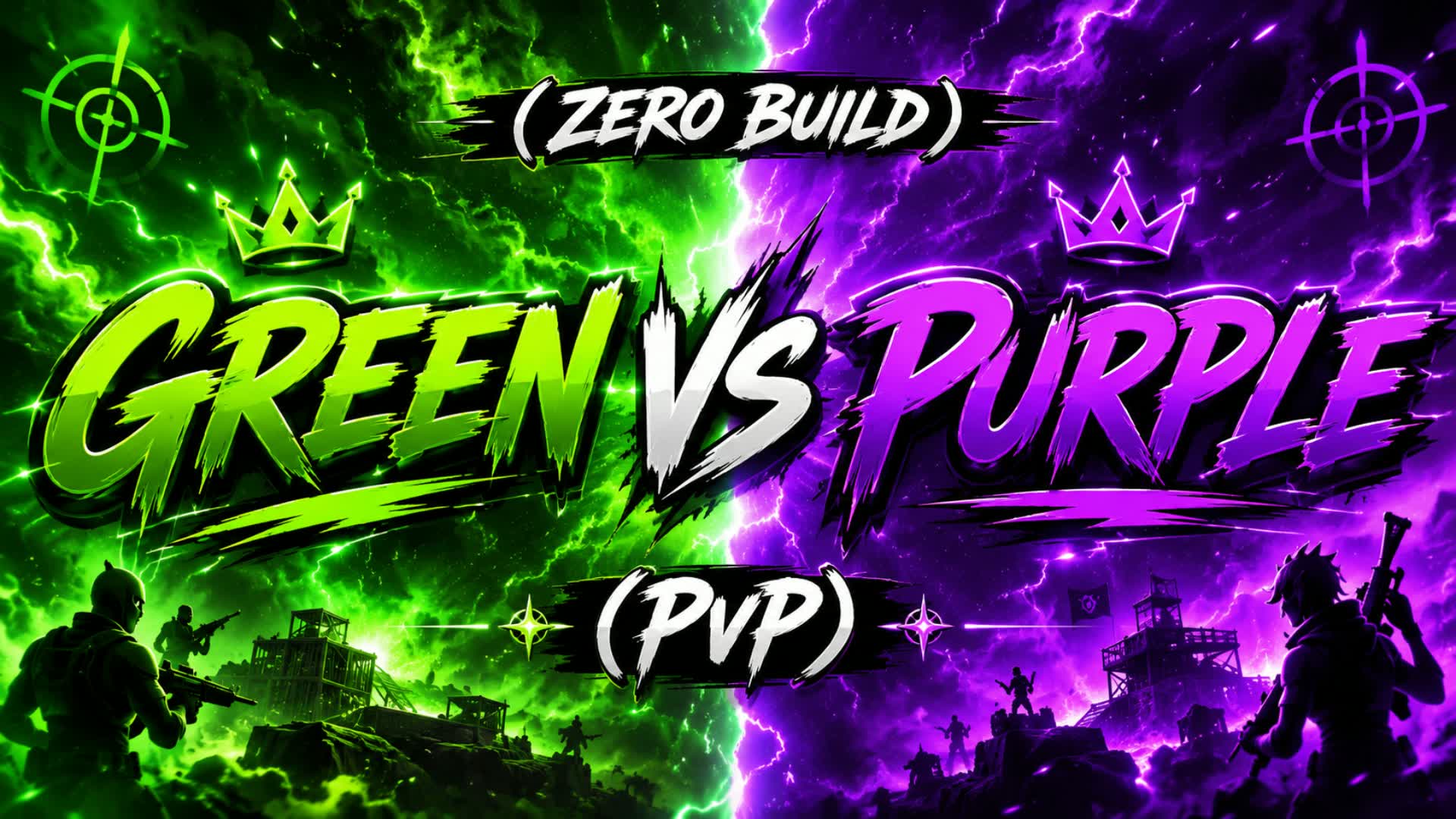 (ZERO BUILD) PVP Green Vs Purple — Fortnite Creative map