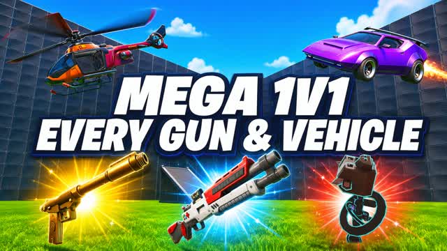 MEGA 1V1 EVERY GUN & VEHICLE — Fortnite Creative map