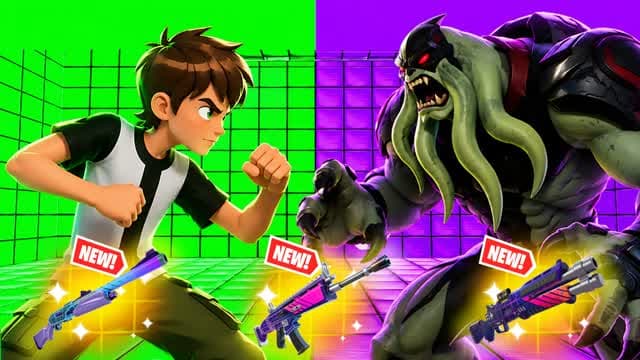 GREEN VS PURPLE🟢🟣CRAZZYY — Fortnite Creative map cover art