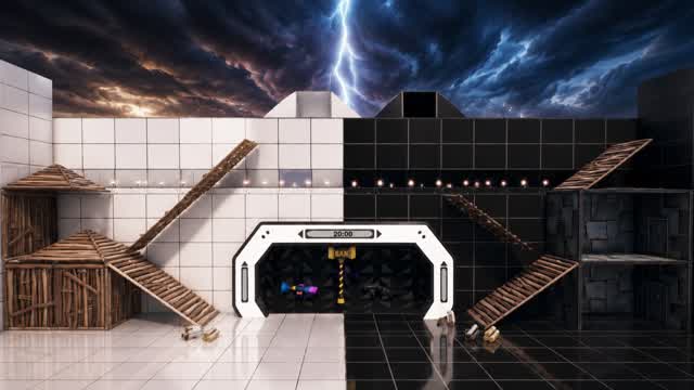 Red vs blue? No, now it's white vs black — Fortnite Creative map