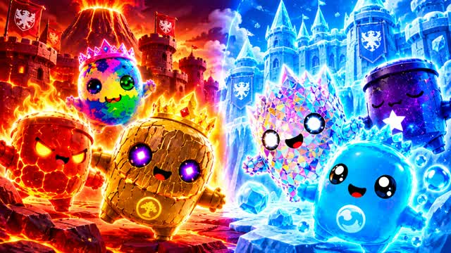 💥 Red vs Blue Super 🏆 Heroes — Fortnite Creative map cover art