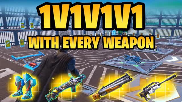 1V1V1V1 WITH EVERY WEAPON — Fortnite Creative map cover art