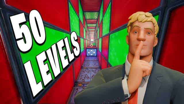 50 Level Deathrun with secrets — Fortnite Creative map