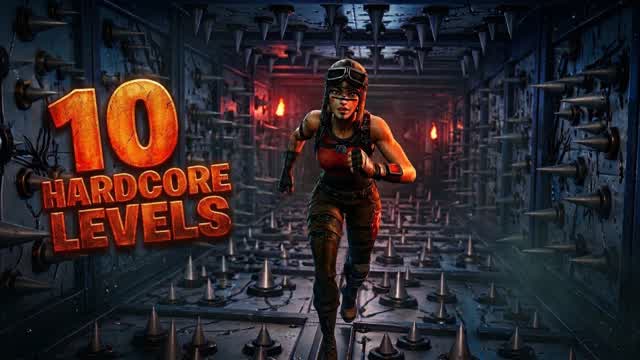 Hardcore Deathrun (10 Levels) — Fortnite Creative map cover art