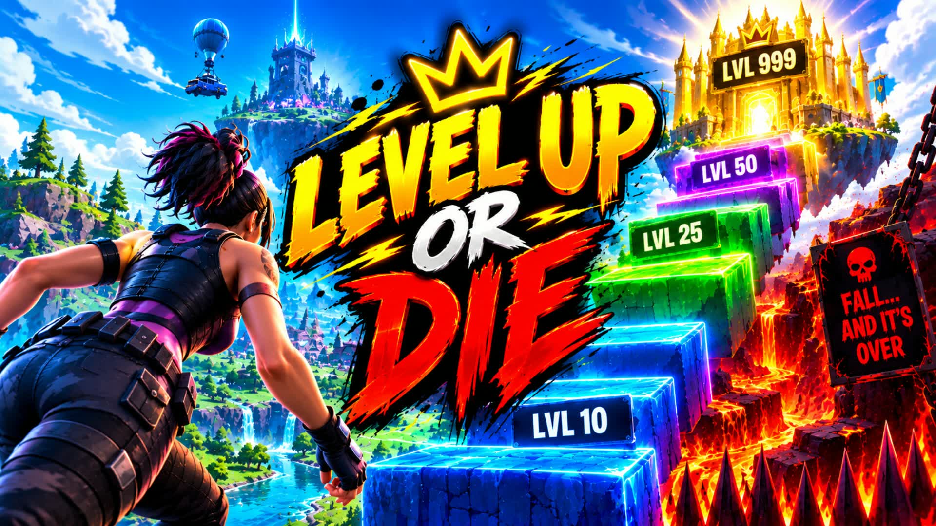 LEVEL UP OR DIE — Fortnite Creative map