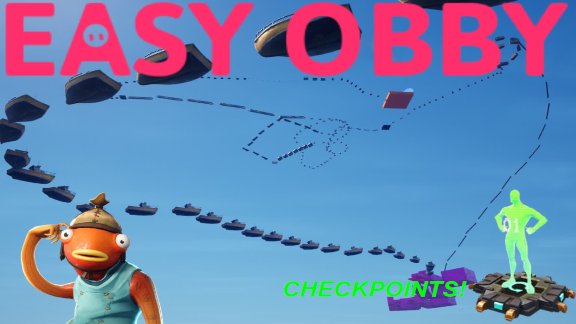 EASY OBBY (CHECKPOINTS!) — Fortnite Creative map
