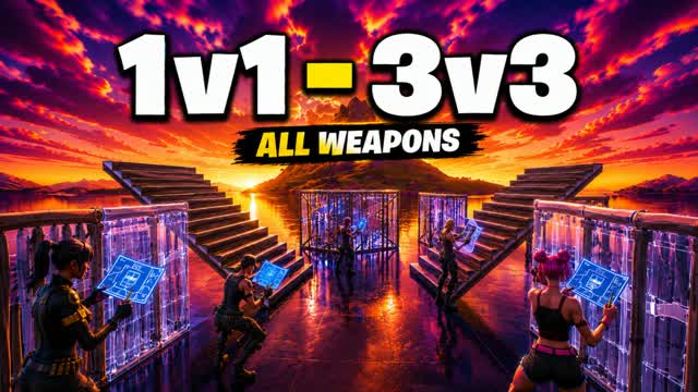 1V1-3V3 BUILD AND PRACTICE / ALL WEAPONS — Fortnite Creative map cover art
