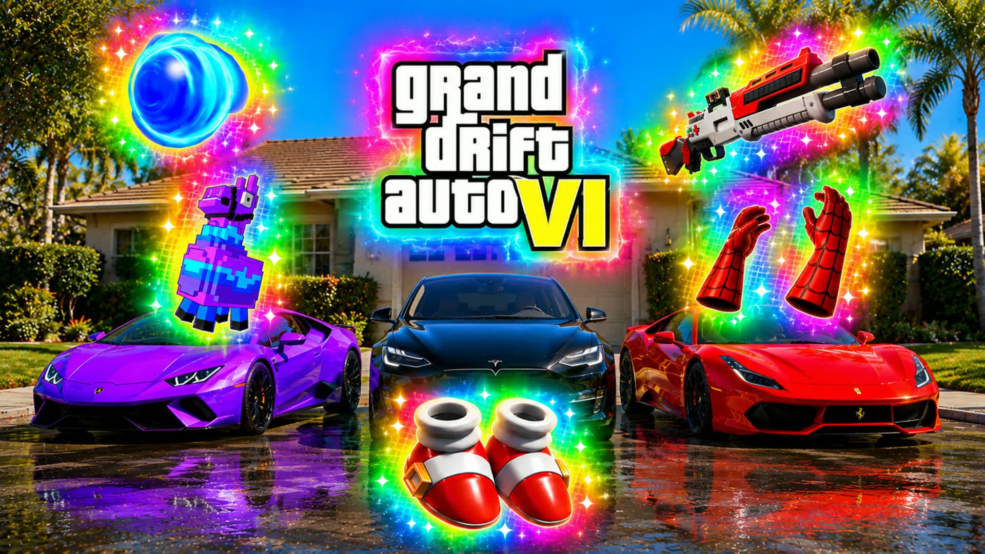 !!!SPIDER GRAND DRIVE AUTO VI 6 !!!! — Fortnite Creative map