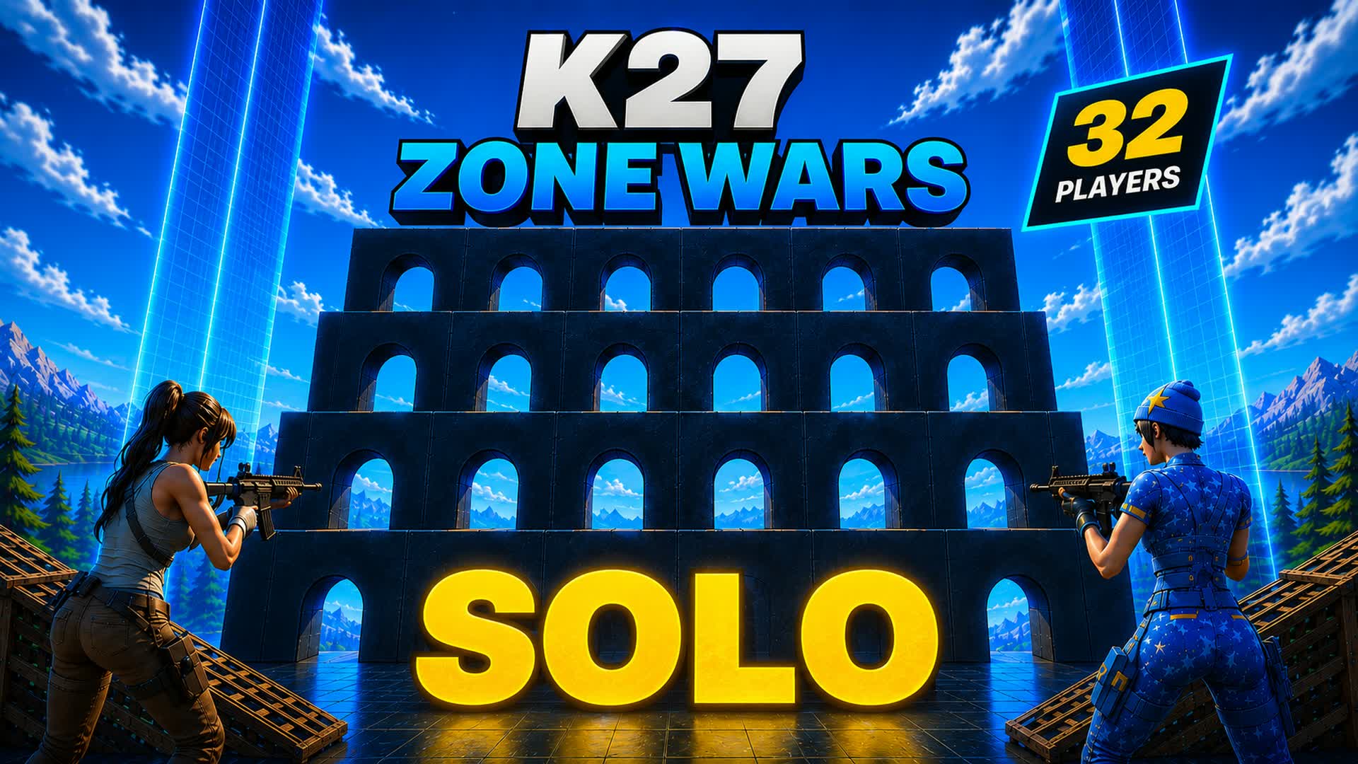 K27 ZONE WARS (32 PLAYERS) 🔥 — Fortnite Creative map