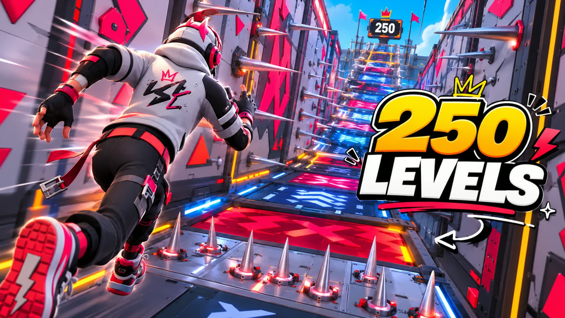 250 LEVEL EASY DEATHRUN [PARKOUR] — Fortnite Creative map