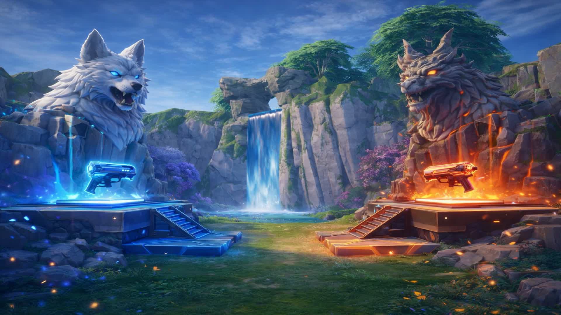 1v1  Wolf VS Dragon — Fortnite Creative map