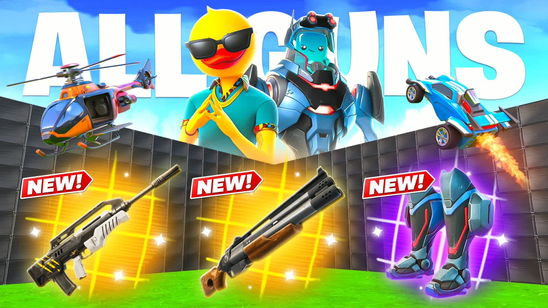 MEGA 1V1 ALL GUNS & VEHICLES — Fortnite Creative map