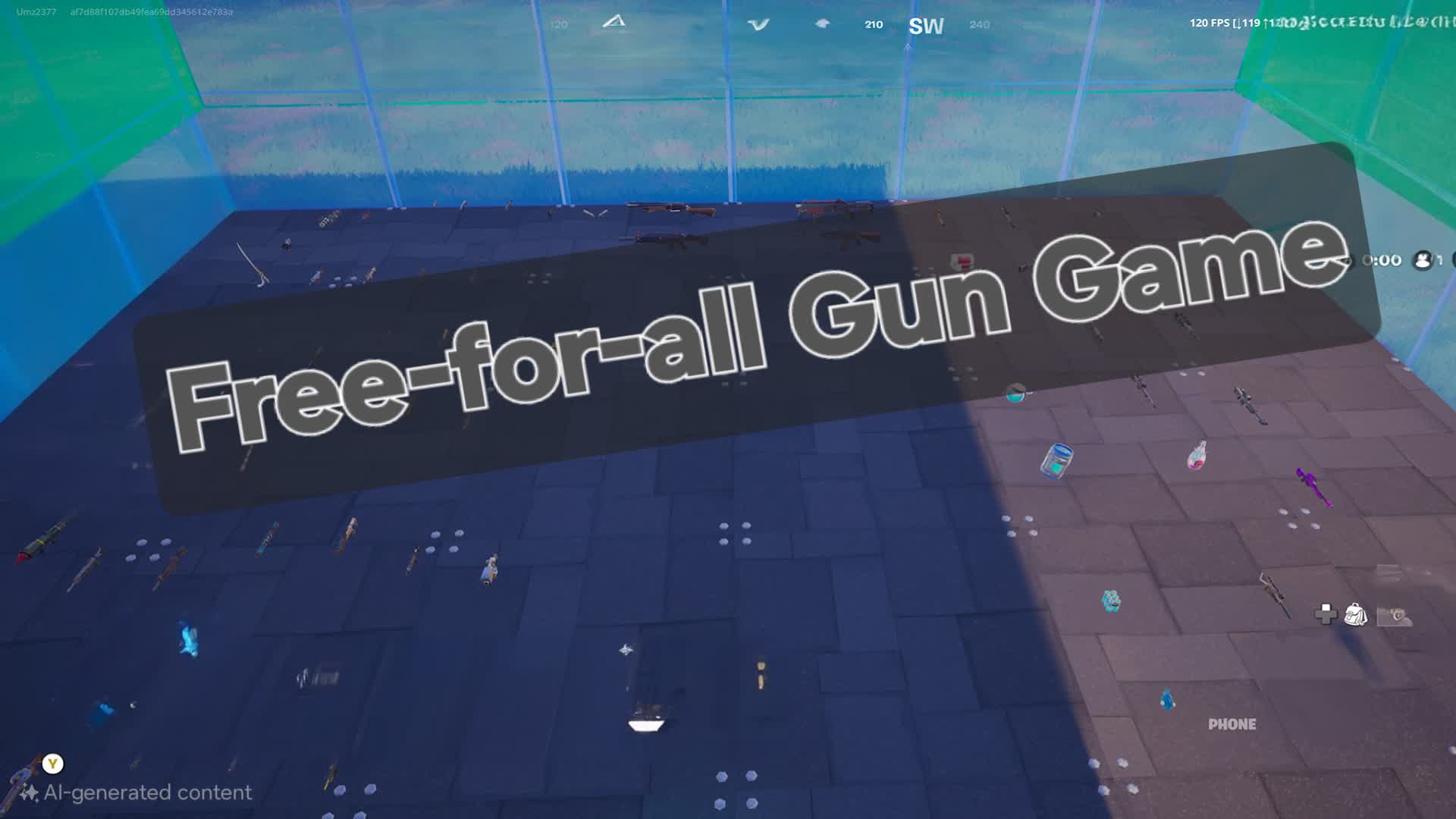 Free for all gun game — Fortnite Creative map
