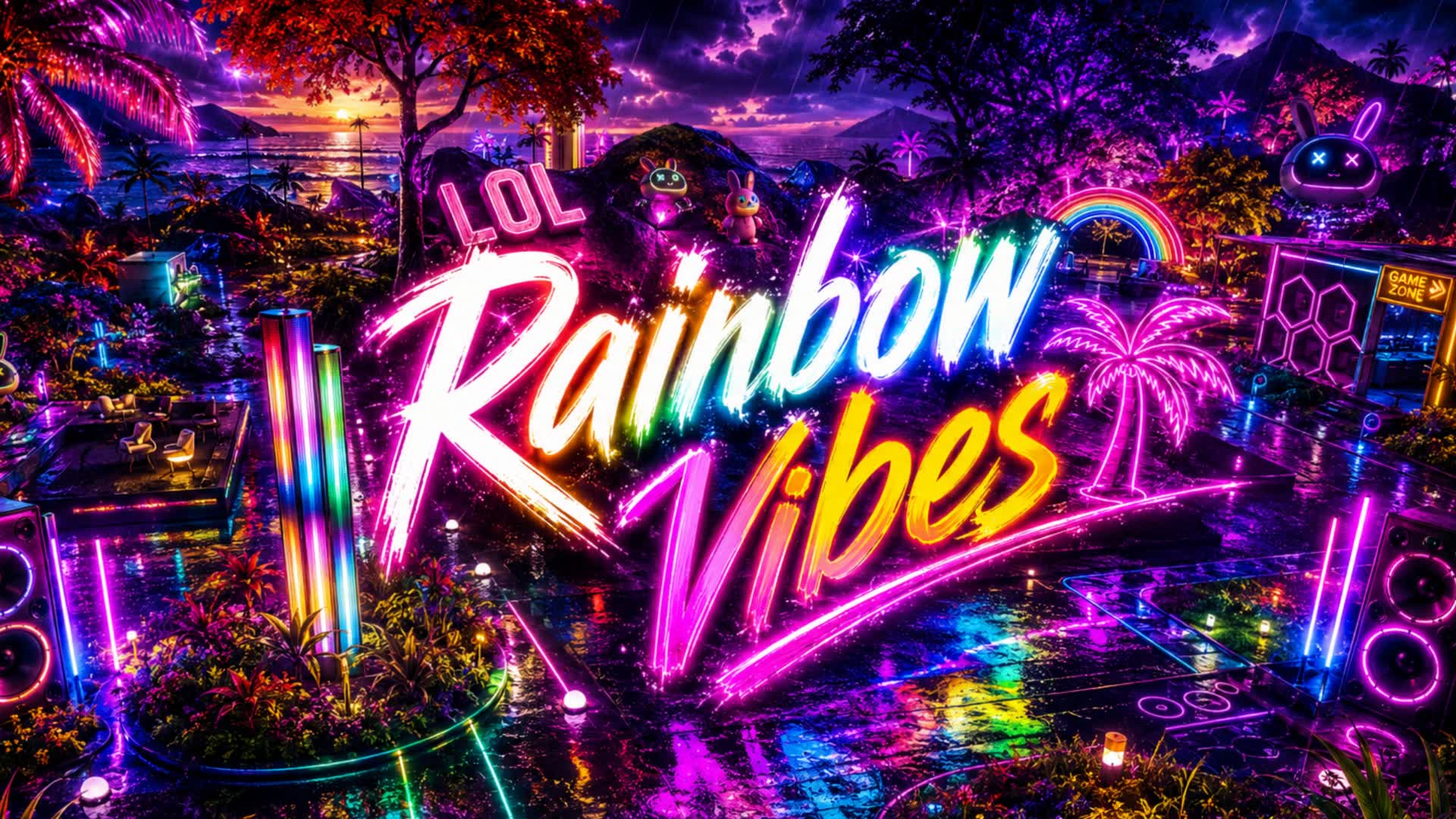 Rainbow Vibes Party Royal — Fortnite Creative map