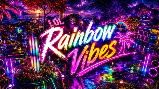 Rainbow Vibes Party Royal — Fortnite Creative map cover art