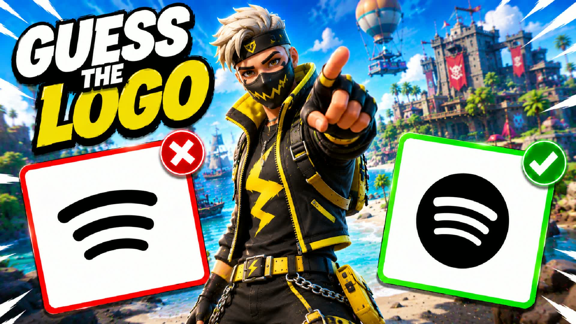 GUESS LOGO 🔎 PARKOUR OBBY — Fortnite Creative map