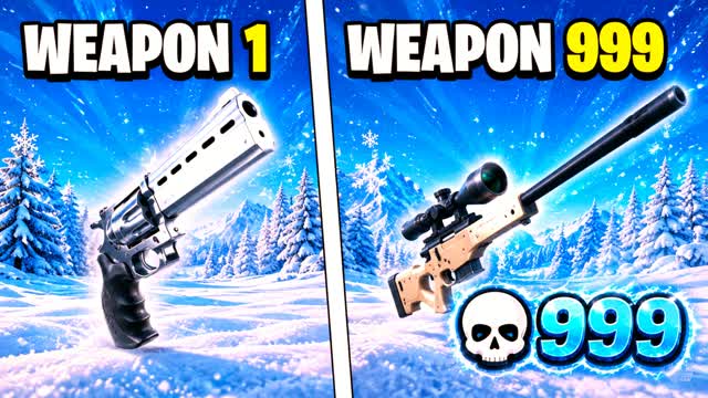 ♾️ SNOW GUN GAME 🔫 ONE SHOT — Fortnite Creative map