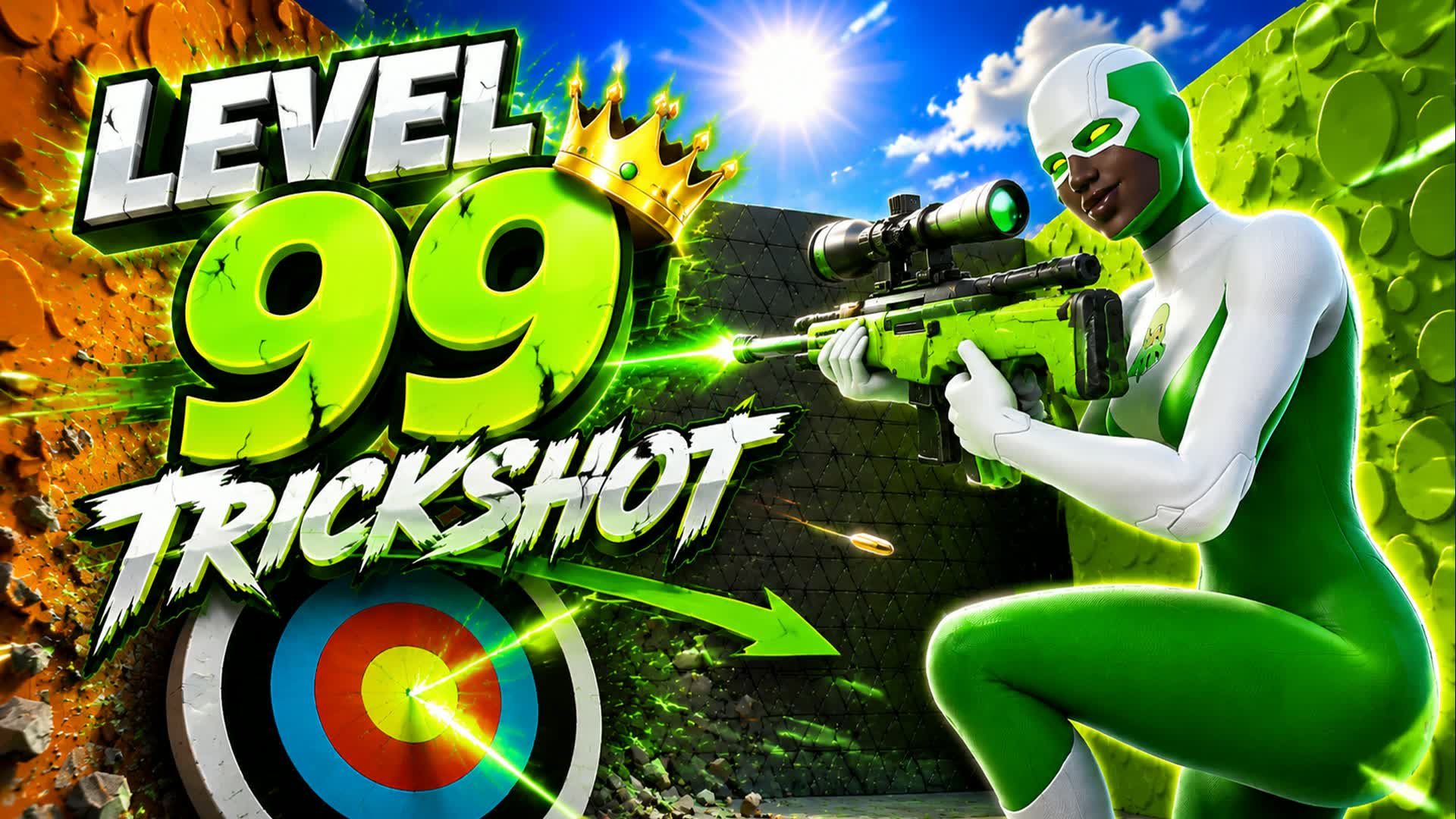 SUPER trickshot 100 LEVEL — Fortnite Creative map