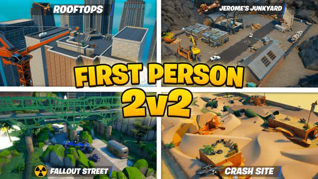 🔫 FIRST PERSON 2V2 — Fortnite Creative map cover art