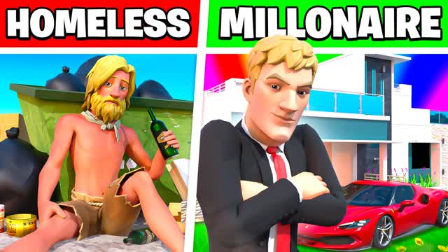 Homeless Tycoon 2 — Fortnite Creative map cover art