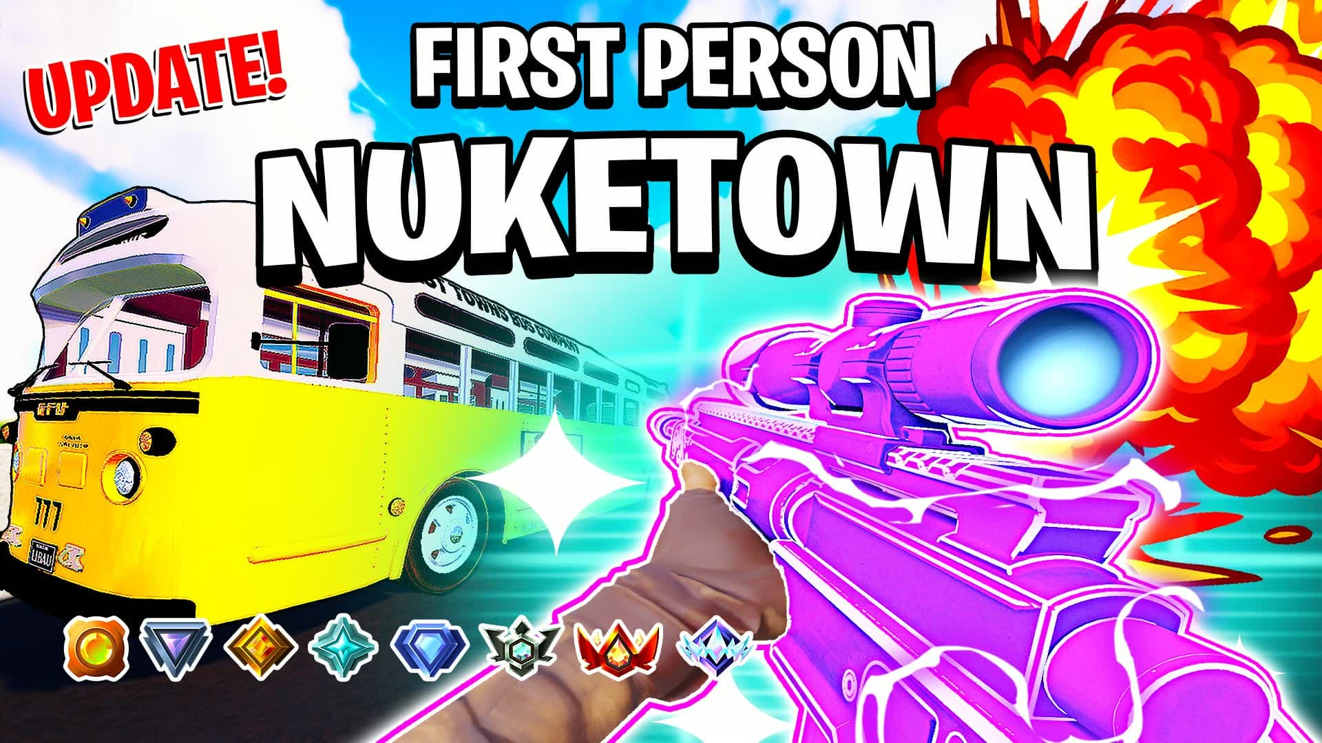 ⭐️ FIRST PERSON GUN GAME - NUKETOWN 🔫 — Fortnite Creative map