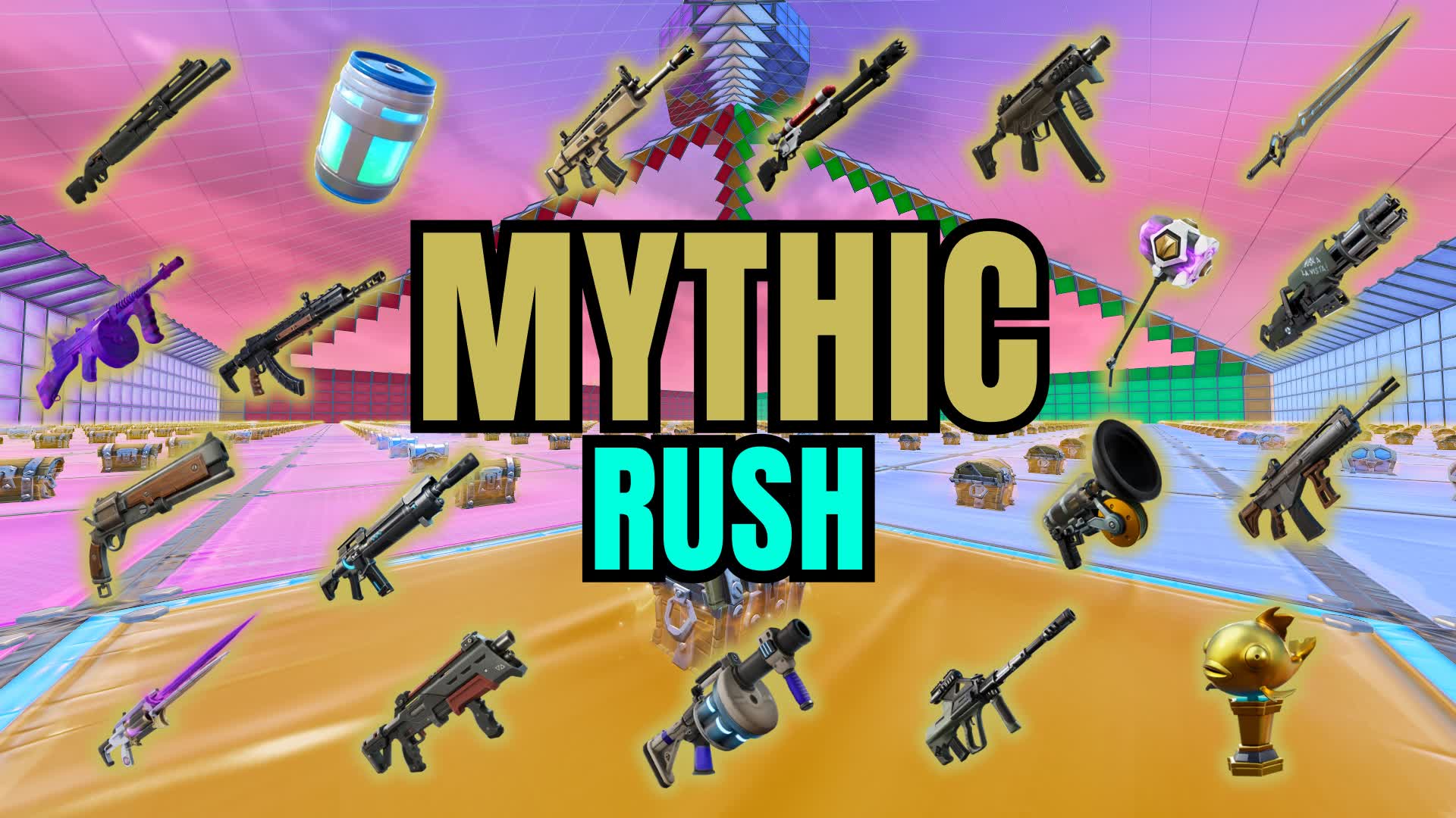 MYTHIC RUSH - FREE FOR ALL — Fortnite Creative map