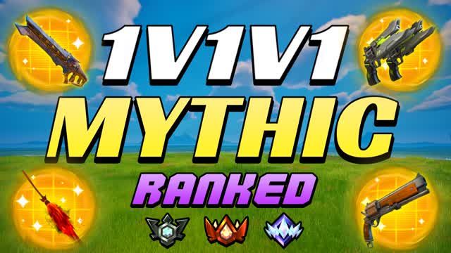 1V1V1 RANKED PVP MYTHIC ZONE FFA HERO — Fortnite Creative map cover art