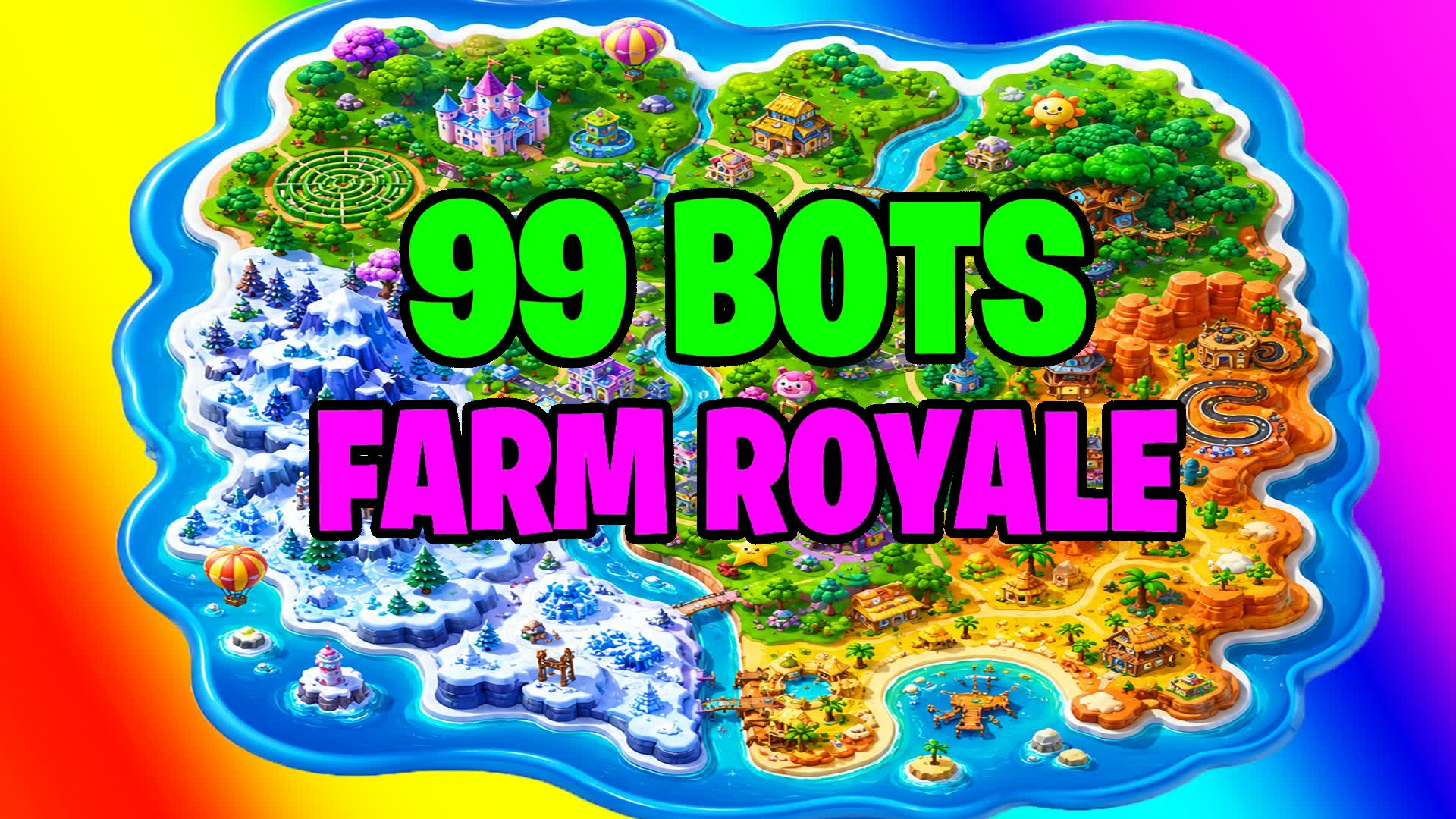99 BOTS RAINBOW 🌈 PVP ⭐ CANDY ROYALE 🍭 — Fortnite Creative map