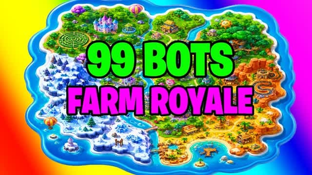 99 BOTS RAINBOW 🌈 PVP ⭐ CANDY ROYALE 🍭 — Fortnite Creative map cover art