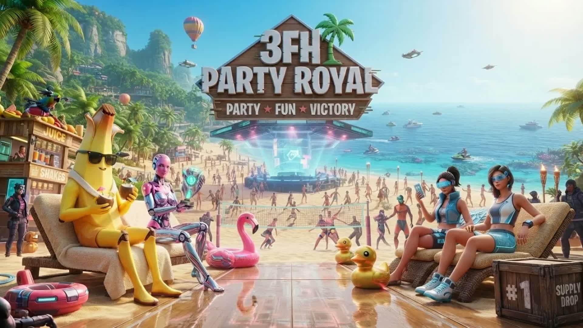 🏝 3FH PARTY ROYAL — Fortnite Creative map