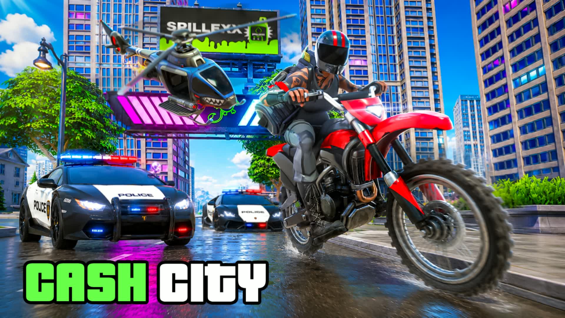 CASH CITY 🚨 DRIVE FFA RP — Fortnite Creative map