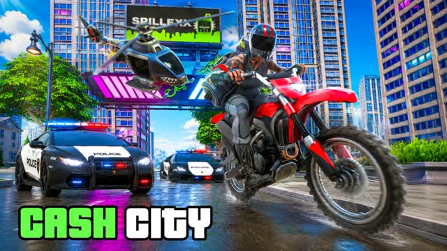 CASH CITY 🚨 DRIVE FFA RP — Fortnite Creative map