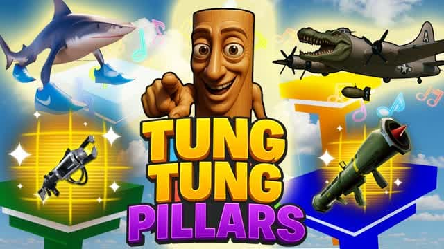 Tung Tung Brainrot Italian Meme Pillars — Fortnite Creative map cover art