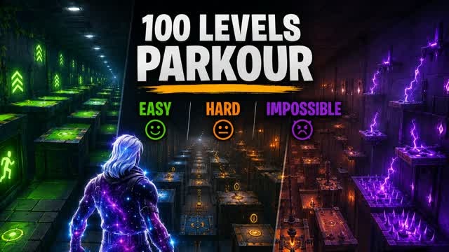 🔥 100 LEVELS PARKOUR: MEDIUM DIFFICULTY — Fortnite Creative map