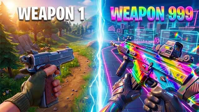 FIRST PERSON GUN GAME - TILTED — Fortnite Creative map cover art